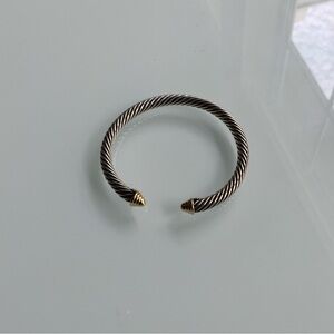 100% Authentic David Yurman 14k Gold Two Tone Classic Cable Bracelet